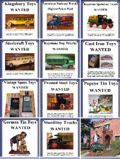 Buying vintage toys highest prices paid Buddy L Museum offering free toy appraisals vintage German tin toys, Japanese tin toys, antique American toys, cast iron, pressed steel, tin. Buddy L Museum world's largest buyer of rare antique toys Guaranteed highest prices paid
